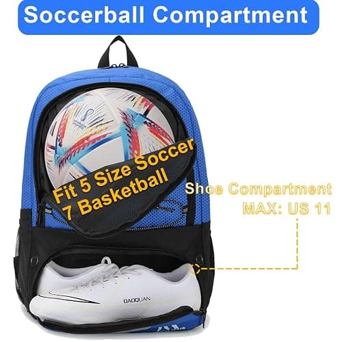 Hsmihair Soccer Bag-Soccer Backpack&Backpack for & Football Volleyball & Basketball,with Ball Compartment and Separate Cleat thumbnail 3