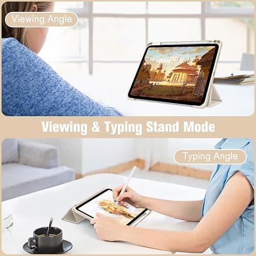 Fintie Hybrid Slim Case for iPad (A16) 11th Generation 11 Inch (2025), iPad 10th Generation 10.9 Inch (2022) - Shockproof Cover with Clear Transparent Back Shell & Pencil Holder, Starlight thumbnail 5