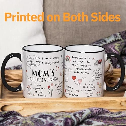 Shqiueos Christmas Gifts for Mom - Inspirational Affirmation Coffee Mug 11oz with Positive Quotes, Birthday & Mother's Day Gift for Moms, Mama, Step Mom, Wife, New Moms Self Care Appreciation Cup thumbnail 8