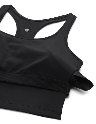 CRZ YOGA Butterluxe Racerback Crop Tank Tops for Women - Padded Y-Back Longline Sports Bras Scoop Neck Workout Yoga thumbnail 5