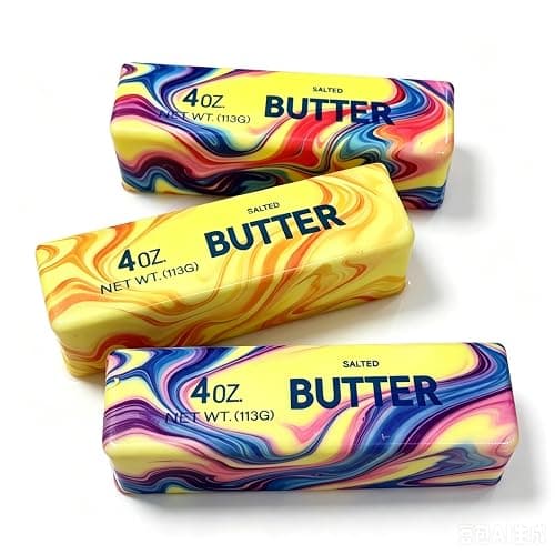 Slow Rebound Cute Butter Squeeze Stress Balls,Realistic Soft Butter Stick Fidget Toy, Slow Rising Portable Squishy for Adults Anxiety & Stress Relief, Sensory Gifts for Office, Home (Pink) thumbnail 7