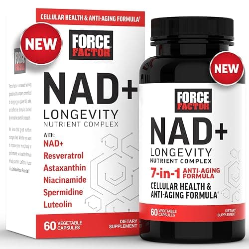 Force Factor NAD+ (NMN or Nicotinamide Riboside Alternative) with Resveratrol, Astaxanthin, Spermidine & Luteolin Complex, NAD to Support Cellular Health & Healthy Aging, 60 Capsules thumbnail 2