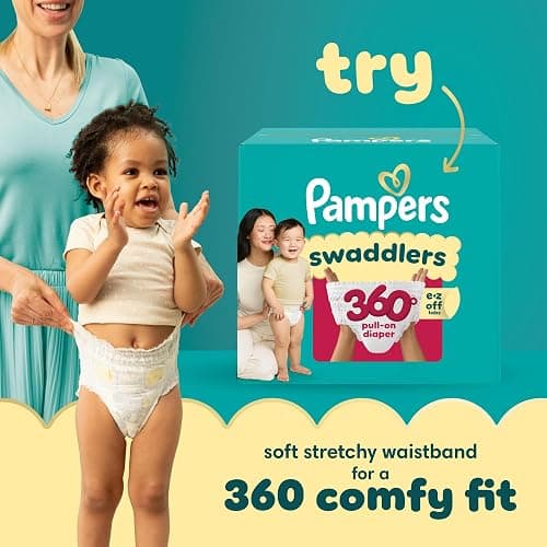 Pampers Swaddlers Diapers, Size 7 (26-50 lbs), 88 Count, Absorbent, Keeps Baby Dry and Comfortable, Skin Safe Disposable Baby Diaper (Packaging May Vary) thumbnail 11