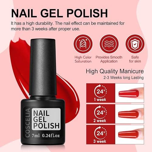 COSCELIA 53pcs Gel Nail Polish Kit with U V light and Drill Starter Kit 35 Colors Gel Nail Polish with 5pcs Top Base Coat Nail Art Professional Gel Manicure Kit Christmas Gifts for Women Teens Girls thumbnail 5