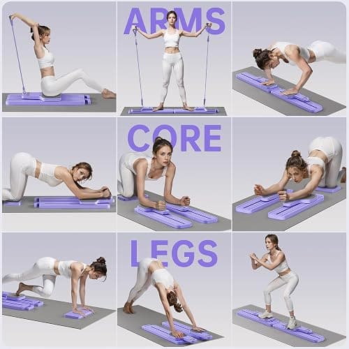 Pilates Board with Resistance Bands, 7-in-1 Foldable Pilates Reformer Set, Pilates Reformer Machine for Home Workout, Core Strengthener, Ab Workout, Glute & Leg Toning thumbnail 2