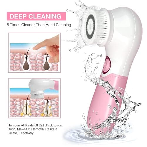 TOUCHBeauty Spin Brush Face Cleanser with 3 Brush Heads for Deep Cleansing Exfoliation and Massaging thumbnail 3