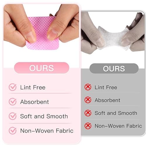 400pcs Lint Free Nail Wipes, 1 Pull-Off Pump-Style Bottle Suitable for Nail Wipes for Fingernail, Mascara Extension Glue Cleaning and Care Product Sets thumbnail 4