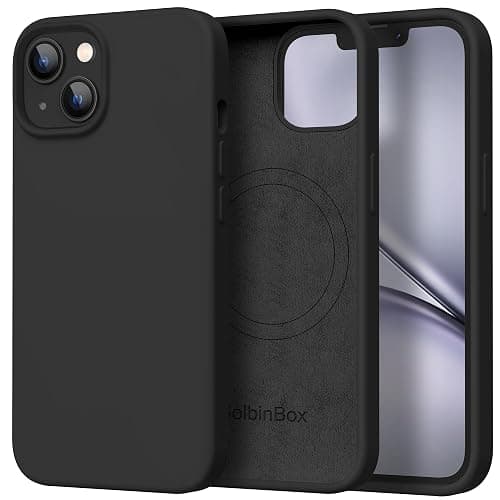GolbinBox Magnetic for iPhone 15 Case, Compatible with MagSafe, [Soft Anti-Scratch Microfiber Lining], Slim Liquid Silicone Shockproof Protective Phone Case for iPhone 15 6.1 inch, Black - Image 1