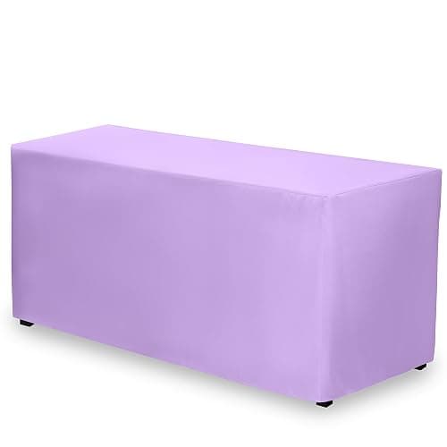 Gee Di Moda Fitted Tablecloth - 72 x 30 Inch Lavender Floor-Length Fitted Table Cloth for 6 Foot Rectangle Table, Heavy Duty Washable Fabric for Parties, Dinner, Weddings, Baby Shower & Trade Show - Image 1