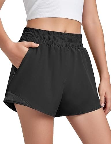Somaibo Girls Athletic Shorts with Liner Quick Dry Running Soccer Shorts with Zip Pockets for Kids Active Sports Volleyball - Image 1