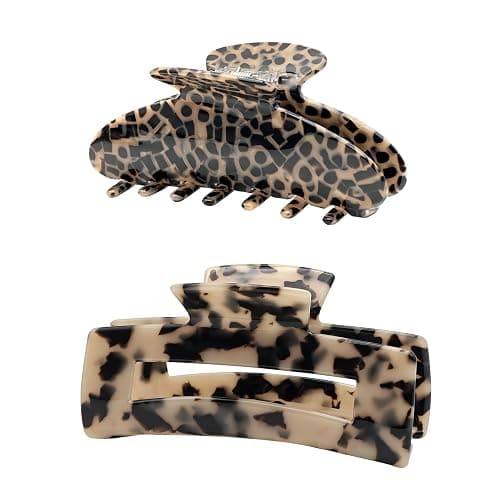 YIERSO Large Hair Claws Clips for Women, 4.33"Acetate Strong Hold Non-Slip | Jumbo Claw Stylish Hair Accessories for Thick/Nomal/Thin Curly Hair, 2Pack - Image 1