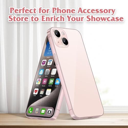 Dummy Fake Phone Model, Looks Like The Real Phone Dummy Compatible with Phone 15, Prank Stuff Decoy Pear Non-Working Toy Phone 15 for Kids Pink (Rainbow Front) thumbnail 4