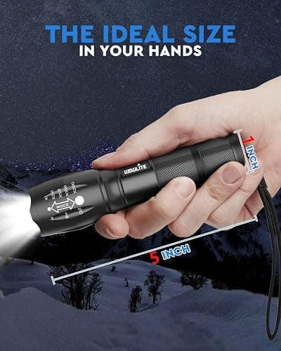 wowlite Tactical Flashlight, Wowlite Ultra Bright XML T6 LED Torch with 5 Light Modes & Adjustable Focus for Emergency Camping Hiking (2 Pack) thumbnail 6