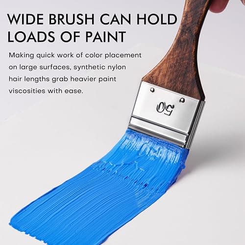 25pcs Paint Brush Set, Fuumuui Acrylic Paint Brushes, Professional Artist Series with Wide Flat, Filbert, Fan, Dagger, Cat Tongue, Round, Angle, Rigger for Oil, Acrylic Canvas Paintings, Face Painting thumbnail 4