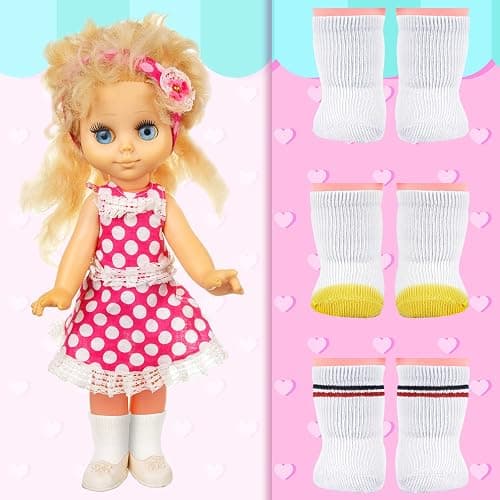 Zhanmai 9 Pairs Mini Doll Socks Accessories for American 18 Inch Doll Socks Clothes for Accessories Multicolored(Simple) thumbnail 5