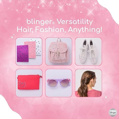 Blinger Ultimate Set, Glam Collection, Comes with Glam Styling Tool & 225 Gems - Load, Click, Bling! Hair, Fashion, Anything! (Amazon Exclusive) thumbnail 8