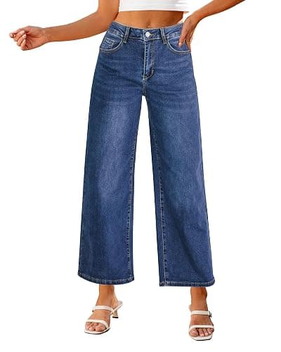 luvamia Wide Leg Jeans for Women High Waisted Relaxed Fit Trendy Stretchy Denim Pants Ankle Trouser Jeans with Pockets - Image 1