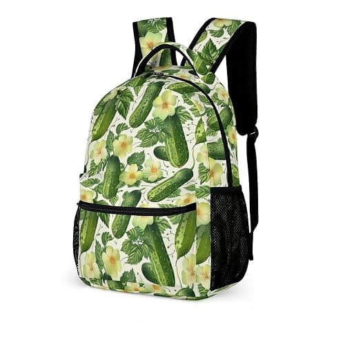 Pickle School Backpack for Kids Girls Boys, 16 Inch Cute Pickles Themed Bookbag, Personalized School Backpack for Students Children, Lightweight, Large Capacity thumbnail 8
