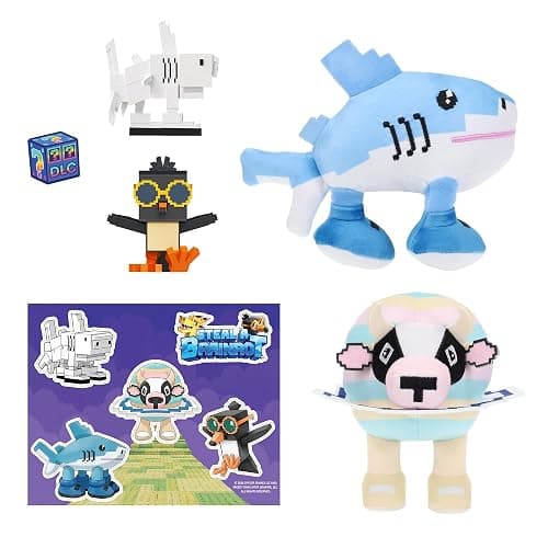 PhatMojo Steal A Brainrot - Tralalero Tralala Collector Bundle - Includes 2 Plush, 2 Figures & Chase DLC Redeemable on Roblox - Officially Licensed thumbnail 6