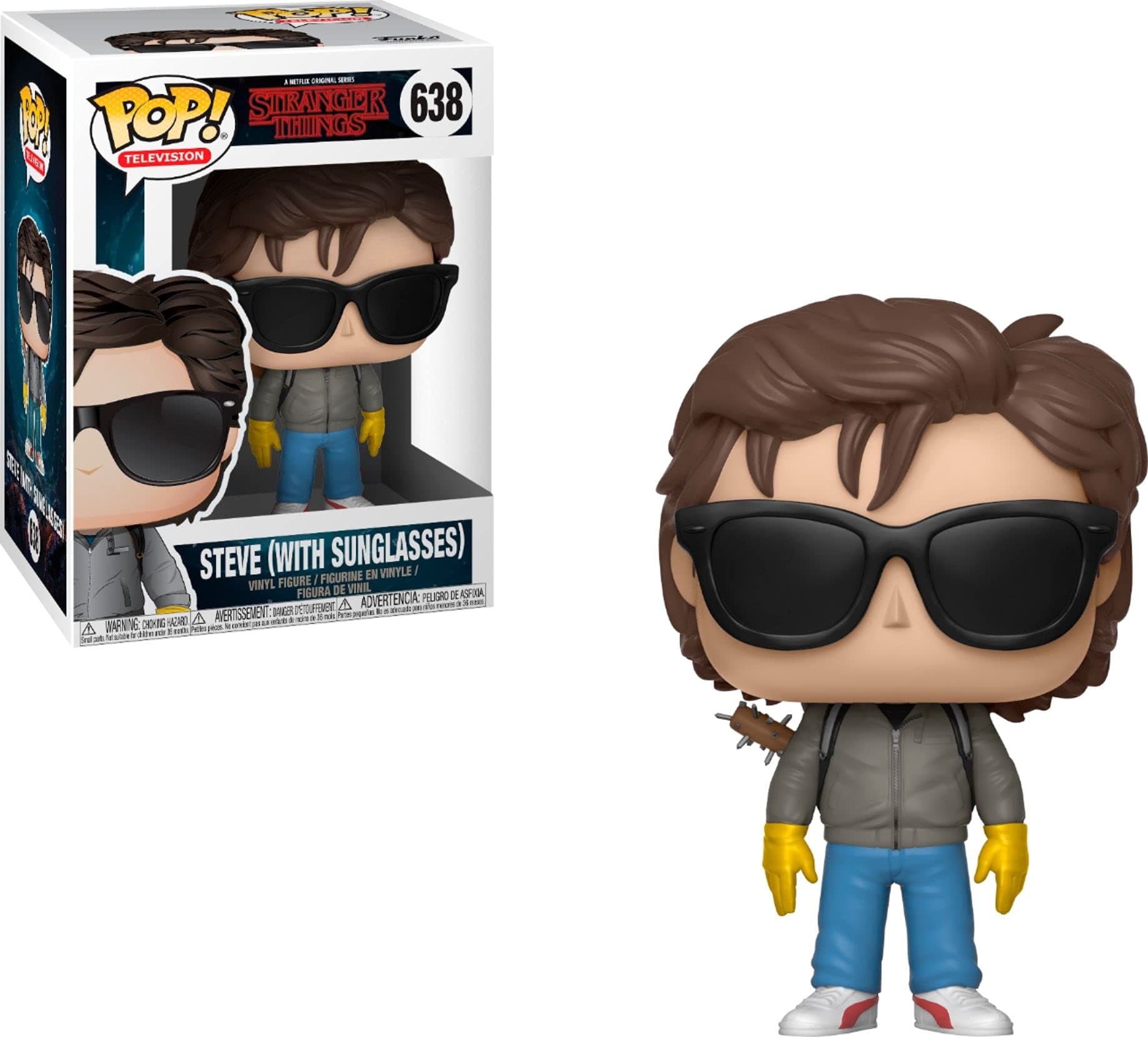 POP Stranger Things - Steve Harrington with Sunglasses Funko Pop! Vinyl Figure (Bundled with Compatible Pop Box Protector Case), Multicolored, 3.75 inches thumbnail 7