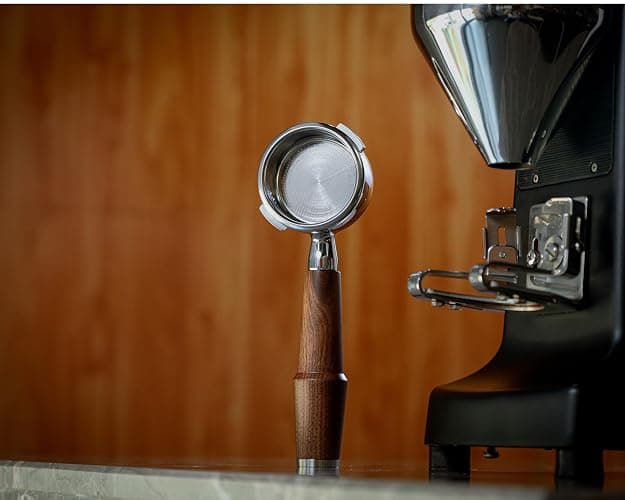 KNODOS 58mm Bottomless Portafilter for Gaggia Classic Pro, Evo, E24 Espresso Machines With Upgraded Walnut Handle and 18-21 Gram Filter Basket thumbnail 3