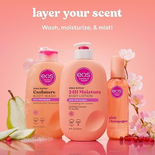 eos Shea Better Body Lotion Pink Champagne, 24-Hour Moisture Skin Care, Lightweight & Non-Greasy, Natural Shea, Vegan, 16 fl oz thumbnail 6