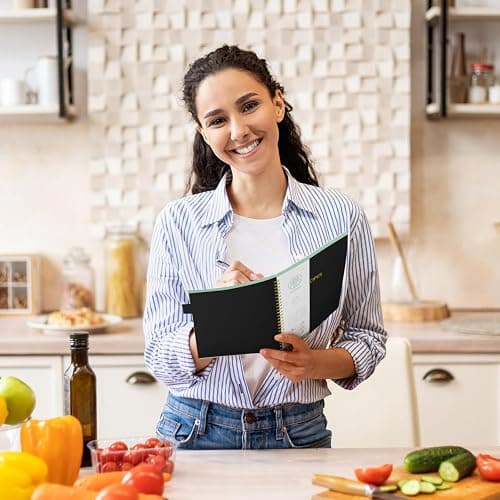 ALLTREE Recipe Organizer - Spiral Notebook with 15 Tabs for Family Cooking Lovers, 120 Pages, Black (5.5"x8.5") thumbnail 6