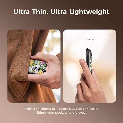 OCOOPA Magnetic Hand Warmers Rechargeable 2 Pack, Electric Handwarmers, Smart Heating UL Certified, 3-Settings,Portable Heater, Ultra Slim Pocket, Hunting Essentials, Gifts for Christmas Men, UT3 Lite thumbnail 3