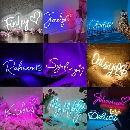 Custom Neon Sign Customizable for Wall Decor, Personalized LED Neon Light for Wedding Salon Events Party Bedroom Home Name Large Pink Lights up Signs thumbnail 2