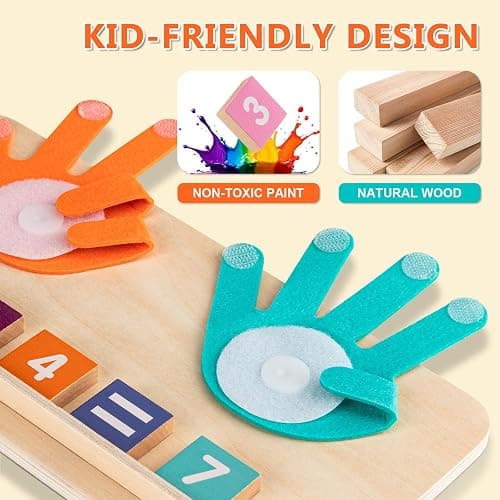 GUEETIC® Preschool Math Manipulatives Learning Toys for Toddlers 2-4 | Montessori Number Counting Block Toys for Kids, Educational Toys for 3-5 Year Old Boys Girls Christmas Birthday Gifts thumbnail 6