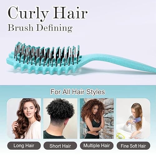 Boar Bristle Vented Curly Hair Brush for Shaping and Defining Curls in Women thumbnail 7