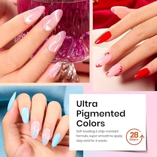 Beetles Spring Gel Polish Set - 20 Colors Red Green White Black Nude Valentines Gel Nail Polish with Base Top Coat Trendy Colors Uv LED Lamp Salon DIY at Home Nails Gifts for Women Vibrant Subtle thumbnail 3
