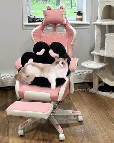 MOONBEEKI Cat Paw Cushion Chair Comfy Kawaii Plush Seat Cushions Shape Lazy Pillow for Gamer Chair 28"x 24" Cozy Floor Cute Seat Kawaii for Girl Worker Gift, Dining Room Bedroom Decorate Black thumbnail 7