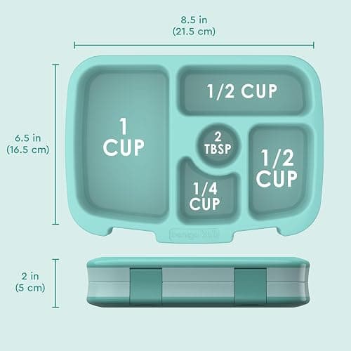 Bentgo Kids Bento-Style 5-Compartment Leak-Proof Lunch Box - Ideal Portion Sizes for Ages 3 to 7 - Durable, Drop-Proof, Dishwasher Safe, PFAS & BPA-Free & Made with Food-Safe Materials (Seafoam) thumbnail 2