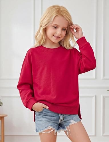 PATPAT Girls Sweatshirt Lightweight Tween trendy Clothes Crewneck Pullover | Sweatshirts for Teen Girls, Crewneck Cotton Sweaters Tops, Cute Hoodies for 7-16 Years, Back-to-school Christmas Casual Wear thumbnail 2