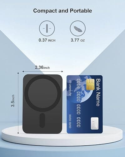 Miady Mini MagSafe-Compatible Portable Charger, 5000mAh 5W Compact Magnetic Power Bank for iPhone 16/15/14/13/12, 12W USB-C Charging Battery Pack thumbnail 2