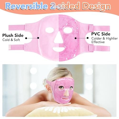 XPCARE Colding Ice Face Mask and Cooling Eye Mask for Puffy Eyes & Migraine Relief Gel Eye Mask Cool Face Ice Masks for Dark Circles Eye Surgery Sleeping Pressure Headaches Skin Care(Pink) thumbnail 4