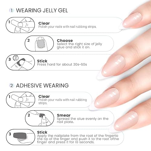 6 Packs (144 Pcs) | Reusable Press on Nails | Stick on Nails 12 Sizes-6 Styles|Almond Nails thumbnail 9