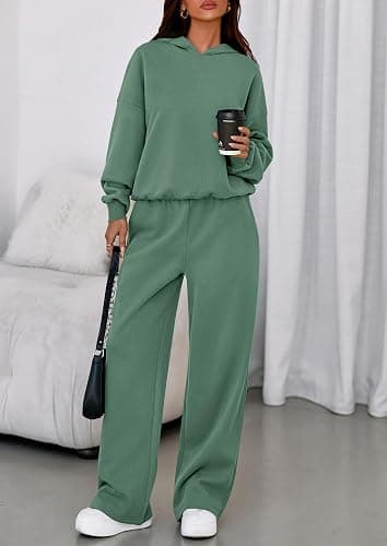 PRETTYGARDEN Womens Sweatsuits 2 Piece Set 2026 Casual Winter Long Sleeve Hoodie Loose Wide Leg Sweatpants Fall Tracksuit thumbnail 2