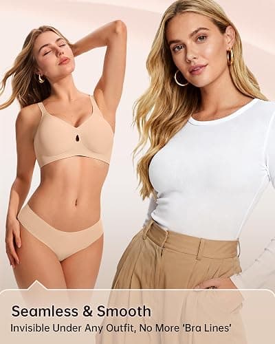 LetsJoli Wireless Bras for Women No Underwire Jelly Bras Seamless Push Up Full Coverage Bralettes Comfortable Everyday Bra thumbnail 5