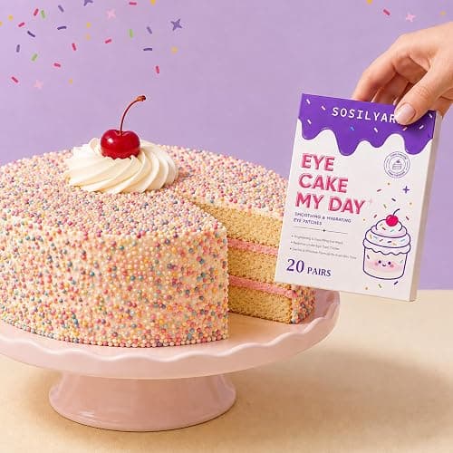 SOSILYARA EYE CAKE MY DAY 20Pcs Under Eye Patches, Birthday Gift for Women | Cake‑Scented,Hydrating & Smoothing, Hyaluronic Acid & Antioxidants thumbnail 2