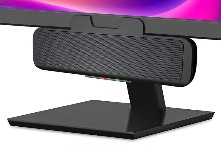 Cyber Acoustics USB Speaker Bar (CA-2890) – Stereo USB Powered Speaker, Easily Clamps to Monitor, Convenient Controls - Image 1