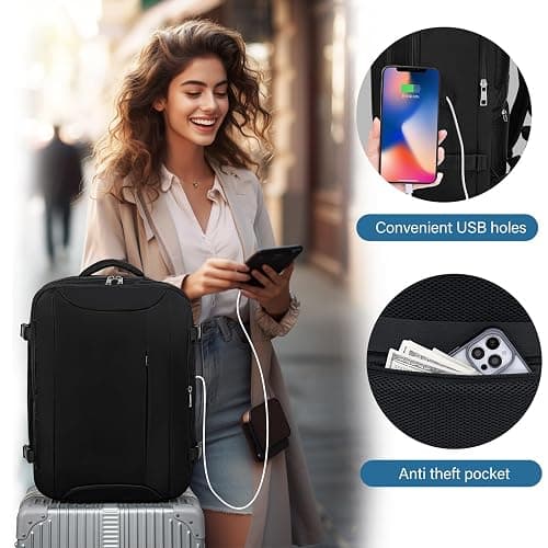 Bagage Cabine 45x36x20 pour Easyjet Sac À Dos Voyage Cabine Avion 30L Sac 45x36x20 Bagage a Main Avec Compartiment Séparé pour Ordinateur Portable 15,6 Pouces Avec Pochette Antivol thumbnail 6