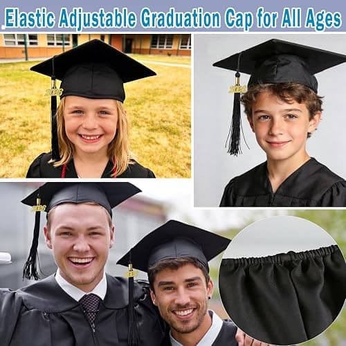 multiwins Graduation Cap, White Stole & Graduation Card Set - Adjustable Cap with 2026 Tassel for High School & Bachelor thumbnail 5