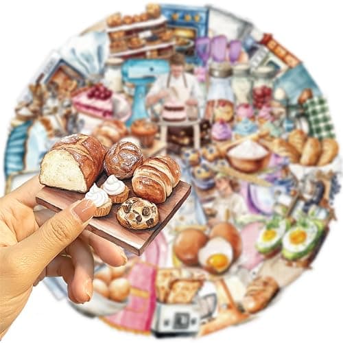 Funny Baking Stickers,50Pcs Realistic Transparent Bakery PET Stickers,Cute Waterproof Sticker for Laptop,Stationery,Luggage Scrapbooking,Water Bottles,Phone Case,Bakery Themed Party Decorations thumbnail 8