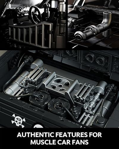 Nifeliz Mini HOONIKEN Muscle Car Building Set, Colletible Model Toy for Adults and Car Lovers, Ideal Holiday or Birthday Gift for Home or Office Décor (1,605PCS, NF10272A) thumbnail 3