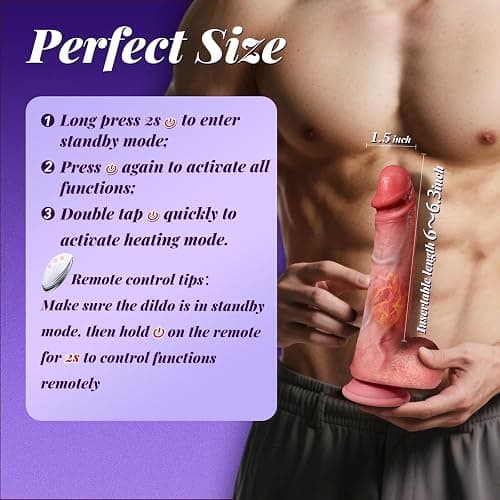 Vibrator Sex Toys Thrusting Dildo, Realistic Safety Soft Silicone Dildo with 10 Thrusting & 10 Vibrating Mode for Vagina Anal Sex Stimulation, G Spot Penis Vibrators Adult Sex Toy for Women and Couple thumbnail 4