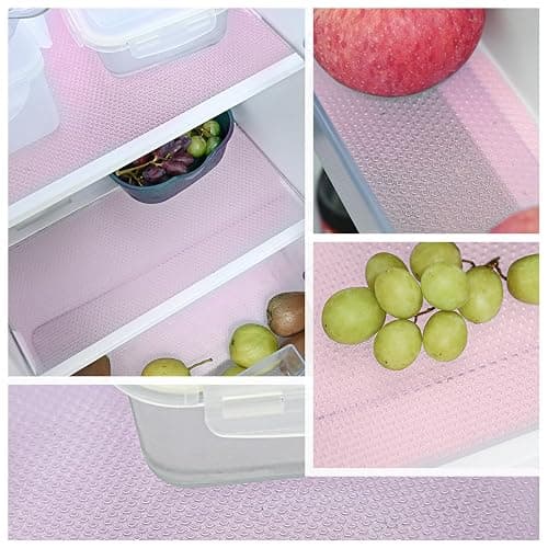 12Pcs Refrigerator Liners Washable Fridge Shelf Liners Refrigerator Mats for Freezer Glass Shelves Kitchen Cabinets Cupboards Drawers (17.7" x 11.4") thumbnail 6