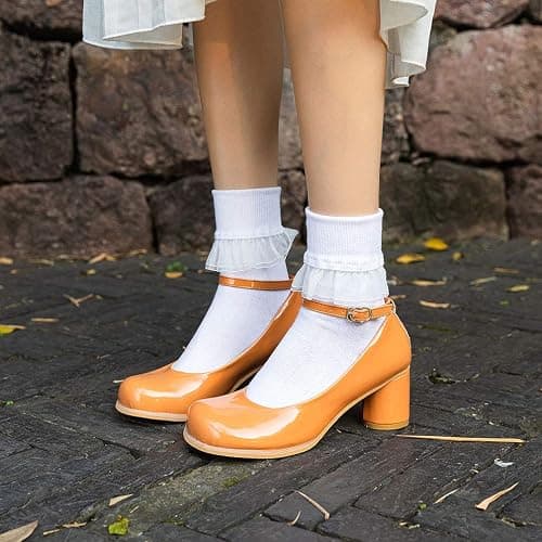 SEMOHOLLI Women Ankle Socks, Women Lace Ruffle Frilly Ankle Socks Fashion Ladies Girl Princess thumbnail 3