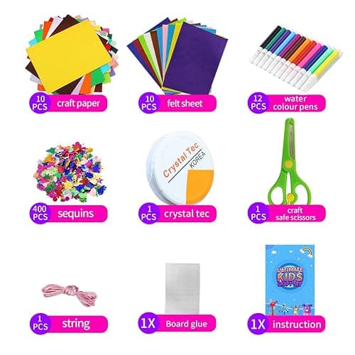Itopstar 3000 Kids Arts and Crafts Supplies for Kids Crafting Supply in 3 Layered Plastic Art Box All in One Ages 8 9 10 11 & 12 Year Old Girls & Boys Crafting Supply Set thumbnail 5